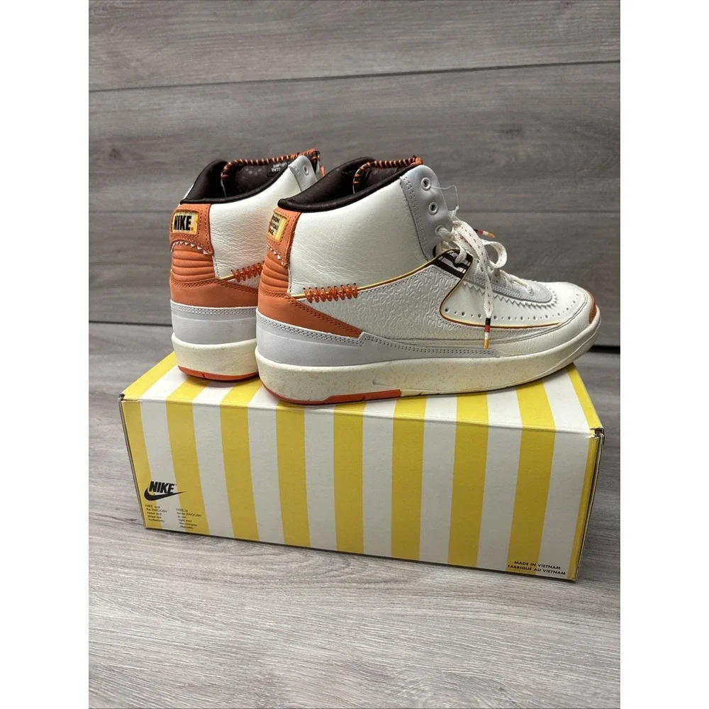 New Men's Jordan 2 Retro SP Maison Chateau Rouge Sail/Citron Pulse Size 9